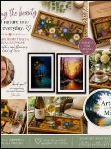 Pressed flower shadowbox reference in a wood frame